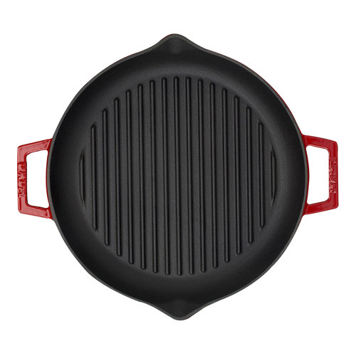 LAVA CAST IRON Lava Enameled Cast Iron Grill Pan 10 inchRound with